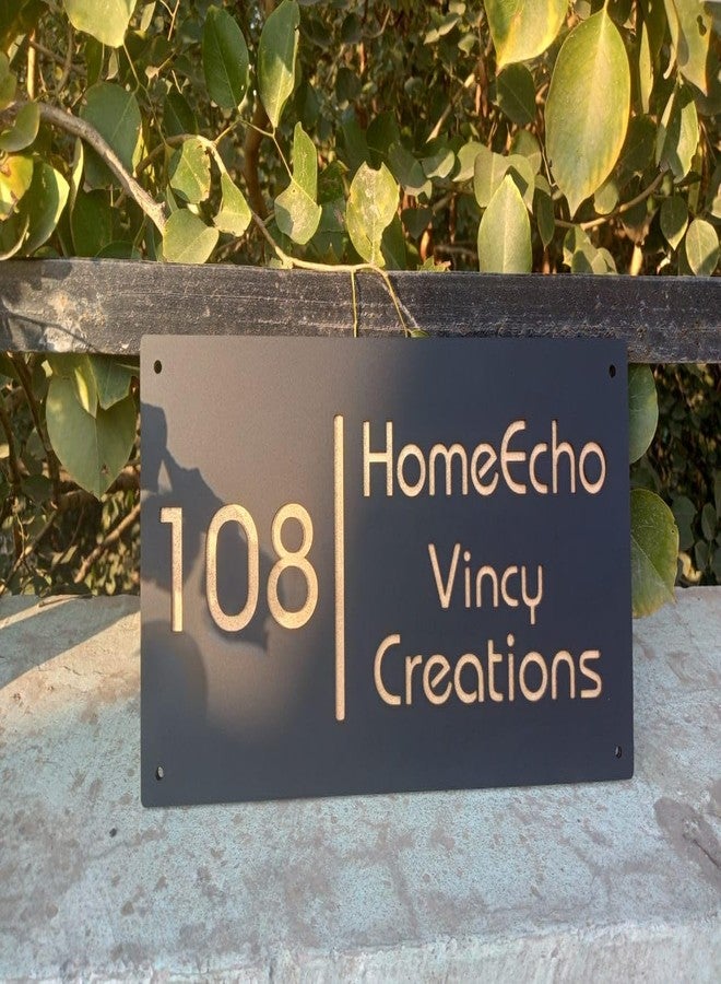 HomeEcho لوحات أسماء أبواب فاخرة مقاومة للماء من هوم إيكو، قابلة للتخصيص، لمداخل المنازل (15×30 سم) بأحرف ثلاثية الأبعاد - مثالية للمنازل والمكاتب والمداخل الخارجية، مزودة بمسامير من الفولاذ المقاوم للصدأ || لوحات أسماء الأبواب (أسود وأبيض) - Image 5